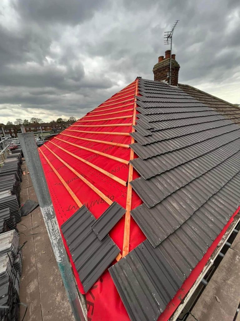 new tiled roof